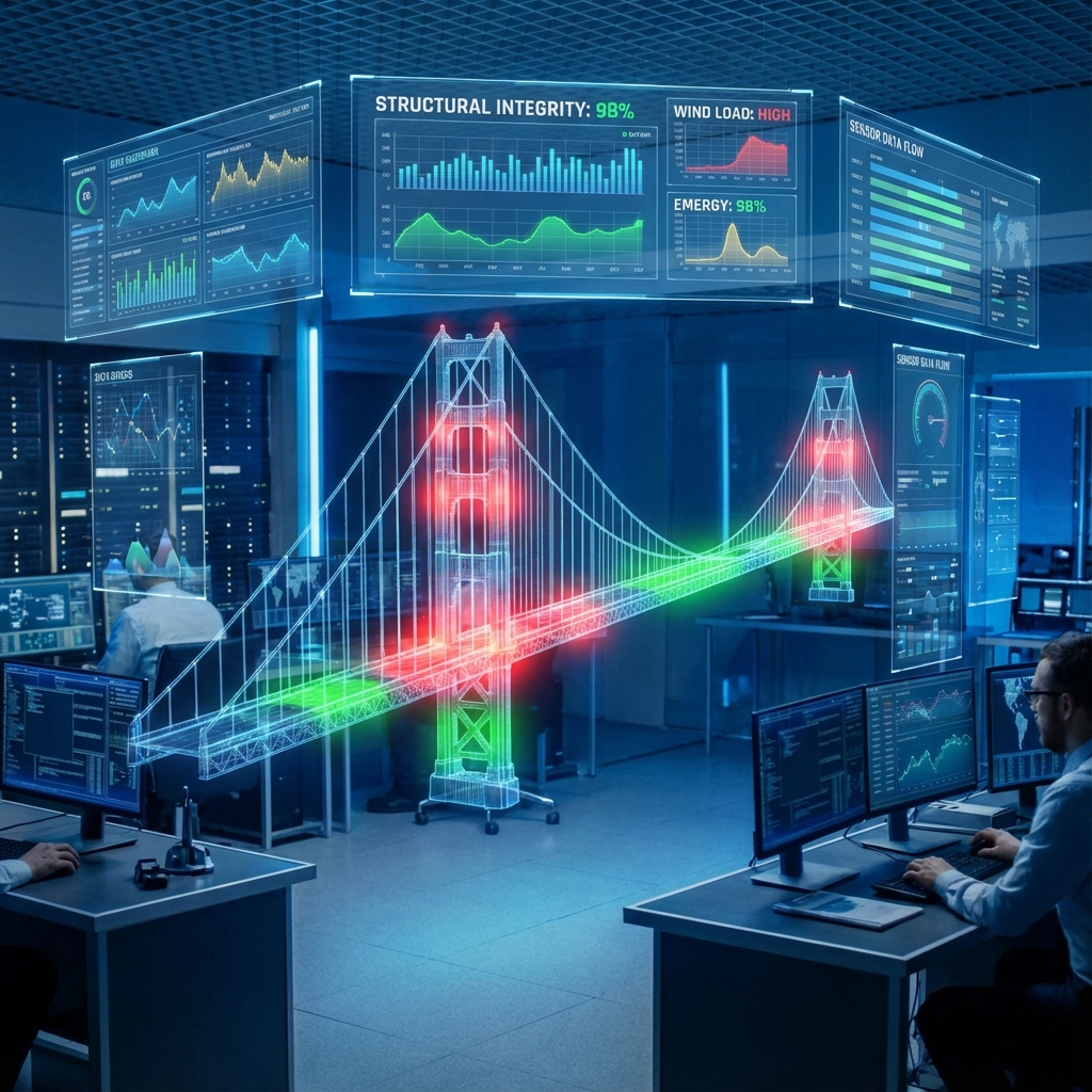 Structural health monitoring of a bridge