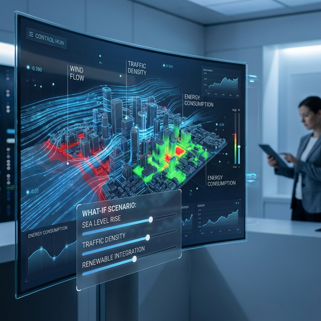 Digital twin simulation with data overlays