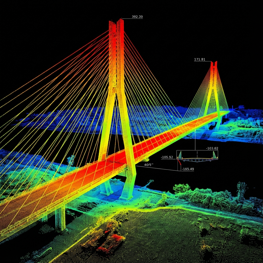 LiDAR point cloud scan of infrastructure